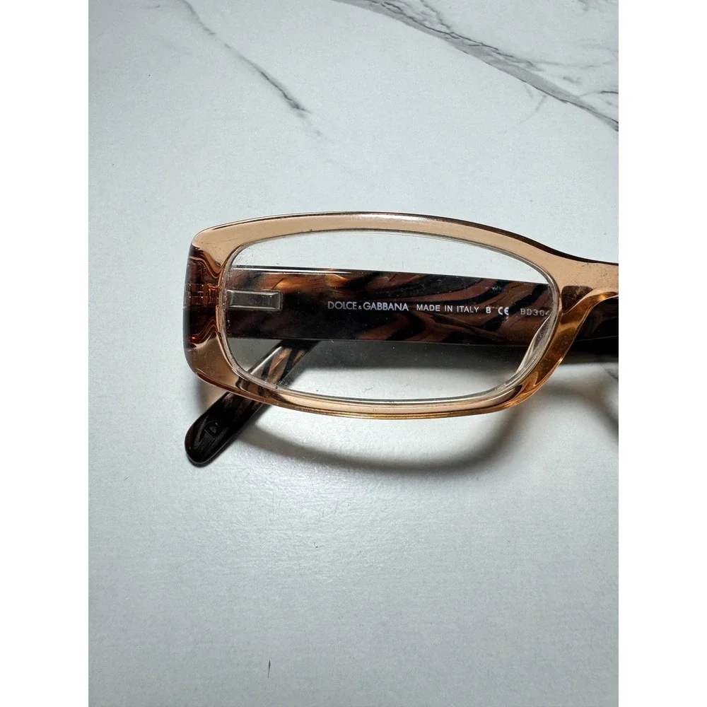 Dolce & Gabbana DG 3063 Eyeglasses Peach Brown Marble Tortoise 52-16-135 Italy
